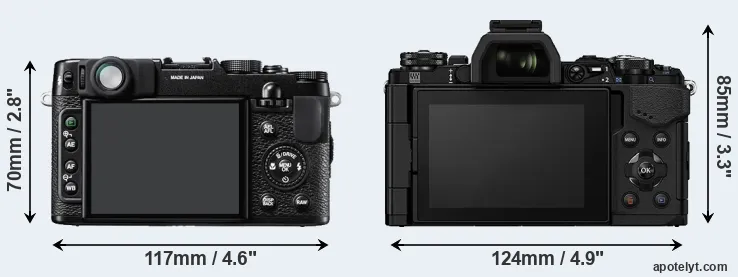 Comparison X10 or E-M5 II rear