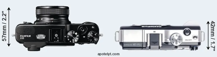 Compare X10 versus E-PL1 top