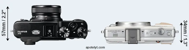 Compare X10 versus E-PM2 top