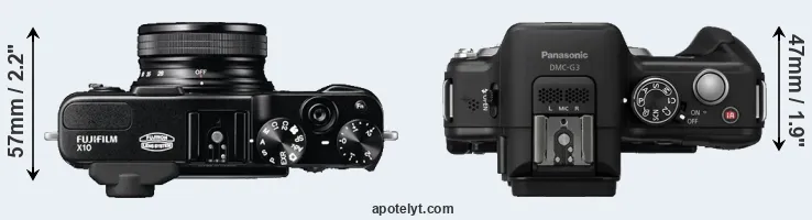 Compare X10 versus G3 top