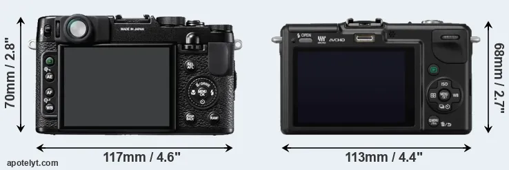 Comparison X10 or GF2 rear