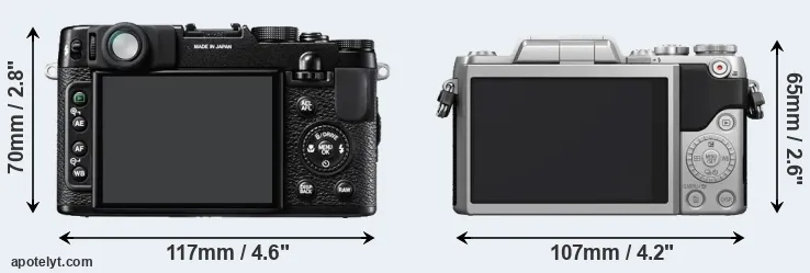Comparison X10 or GF7 rear