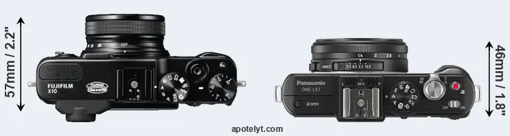Compare X10 versus LX7 top