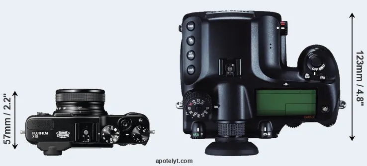 Compare X10 versus 645Z top