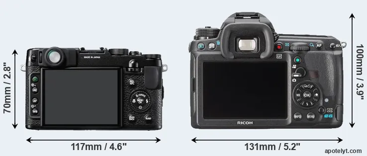 Comparison X10 or K-3 rear