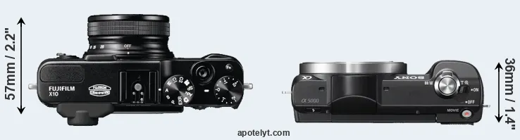 Compare X10 versus A5000 top