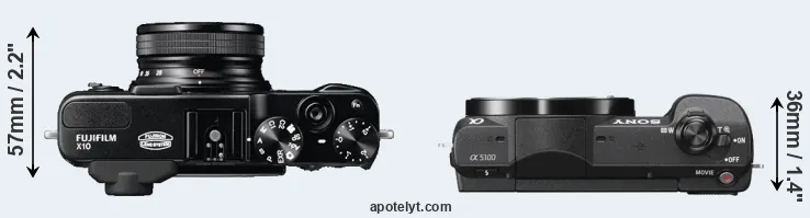 Compare X10 versus A5100 top