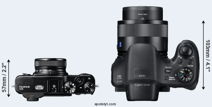 Compare X10 versus HX350 top