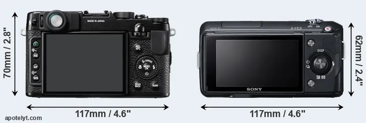 Comparison X10 or NEX-3 rear