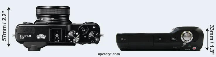 Compare X10 versus NEX-3 top