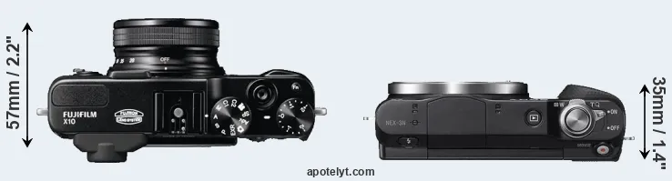 Compare X10 versus NEX-3N top
