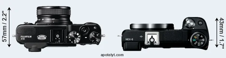 Compare X10 versus NEX-6 top