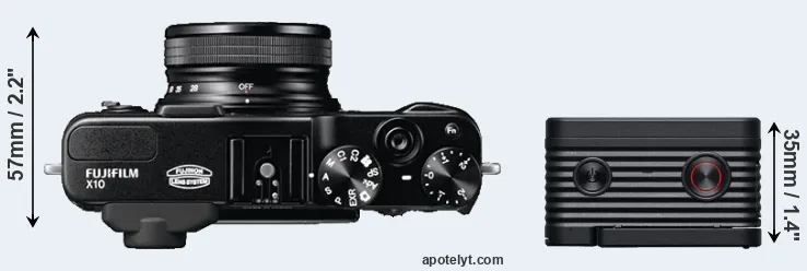 Compare X10 versus RX0 II top