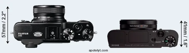 Compare X10 versus RX100 III top