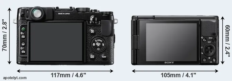 Comparison X10 or ZV-1 rear