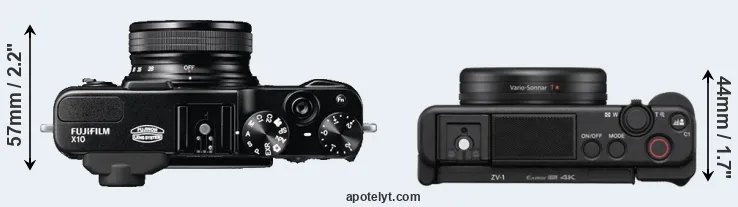 Compare X10 versus ZV-1 top