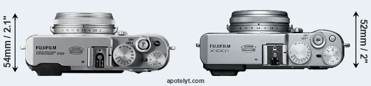 Compare X100 versus X100T top