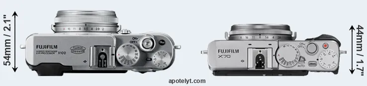 Compare X100 versus X70 top