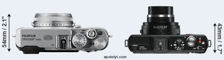 Compare X100 versus D-LUX 5 top