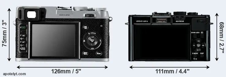 Comparison X100 or D-LUX 6 rear