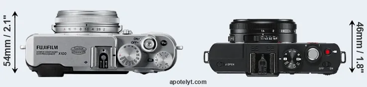 Compare X100 versus D-LUX 6 top