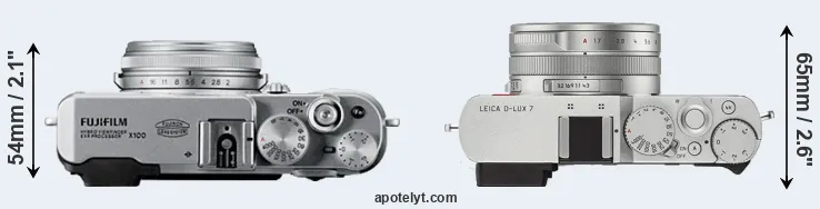 Compare X100 versus D-LUX 7 top
