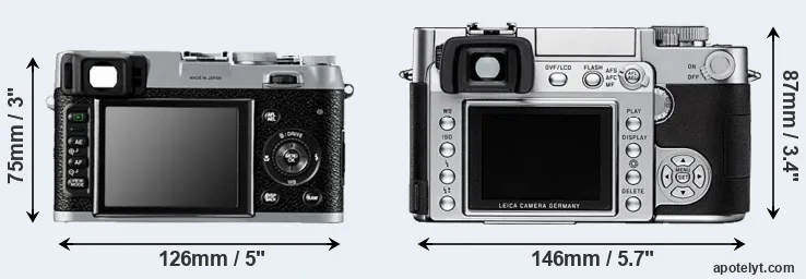 Comparison X100 or Digilux 3 rear