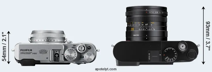 Compare X100 versus Q3 top