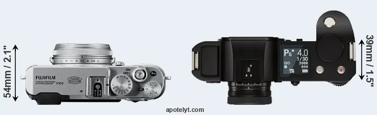 Compare X100 versus Leica SL top