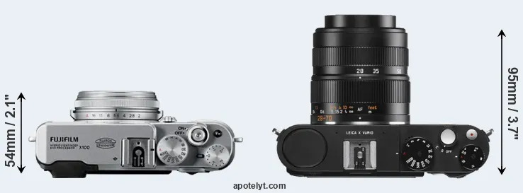 Compare X100 versus X Vario top