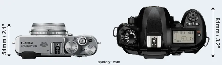 Compare X100 versus D100 top