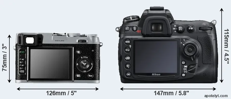 Comparison X100 or D300S rear