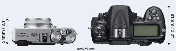 Compare X100 versus D300S top