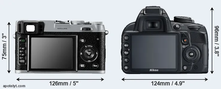 Comparison X100 or D3100 rear