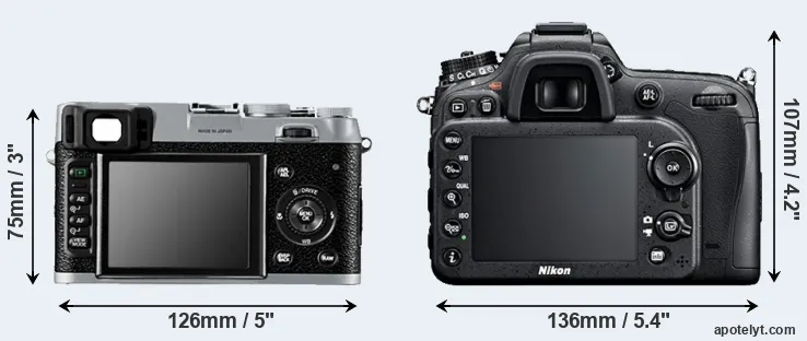 Comparison X100 or D7100 rear