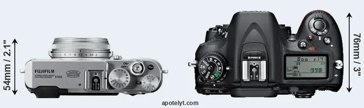 Compare X100 versus D7100 top