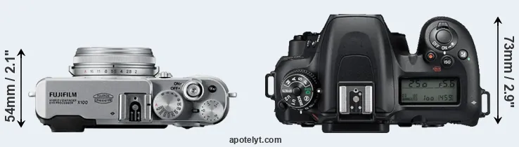 Compare X100 versus D7500 top