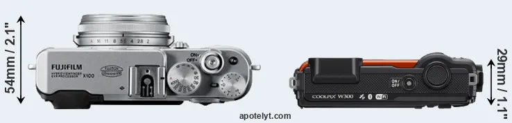 Compare X100 versus W300 top
