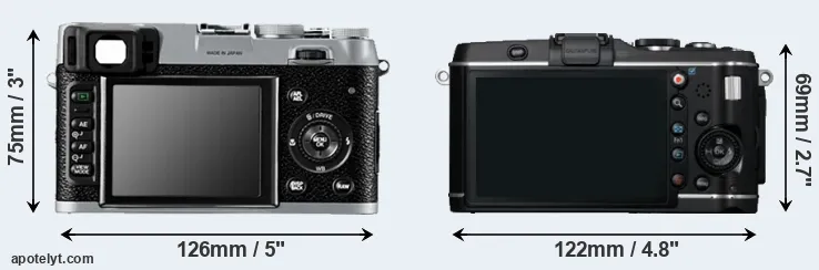 Comparison X100 or E-P3 rear