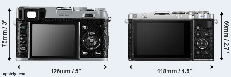Comparison X100 or E-P7 rear