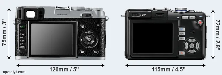 Comparison X100 or E-PL1 rear
