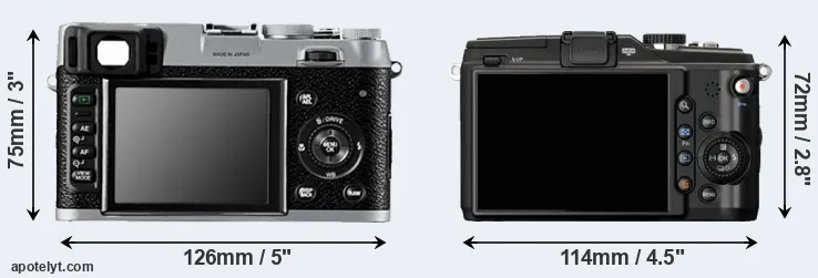 Comparison X100 or E-PL2 rear