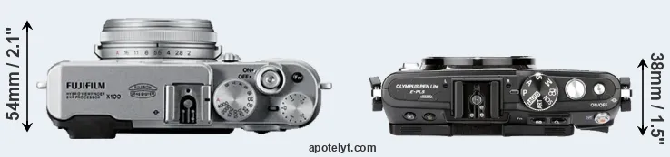 Compare X100 versus E-PL5 top