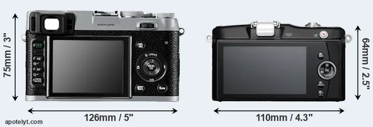Comparison X100 or E-PM1 rear