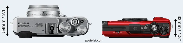Compare X100 versus TG-7 top