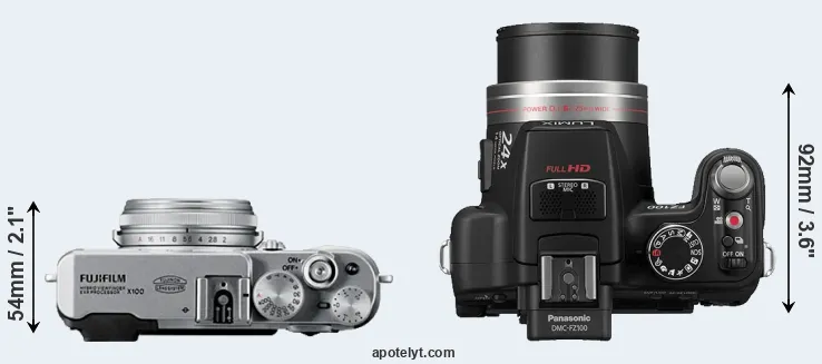 Compare X100 versus FZ100 top