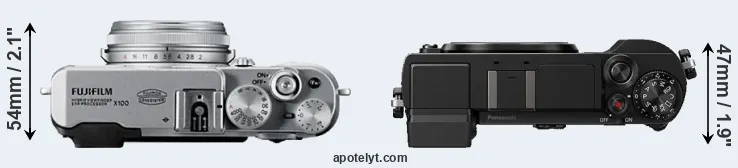 Compare X100 versus GX9 top