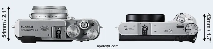 Compare X100 versus NX500 top