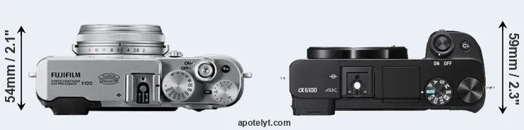 Compare X100 versus A6100 top