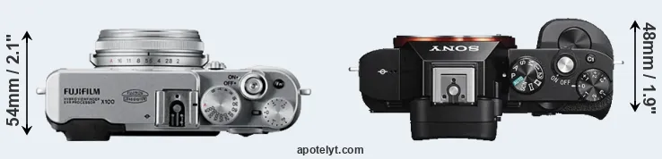 Compare X100 versus A7S top